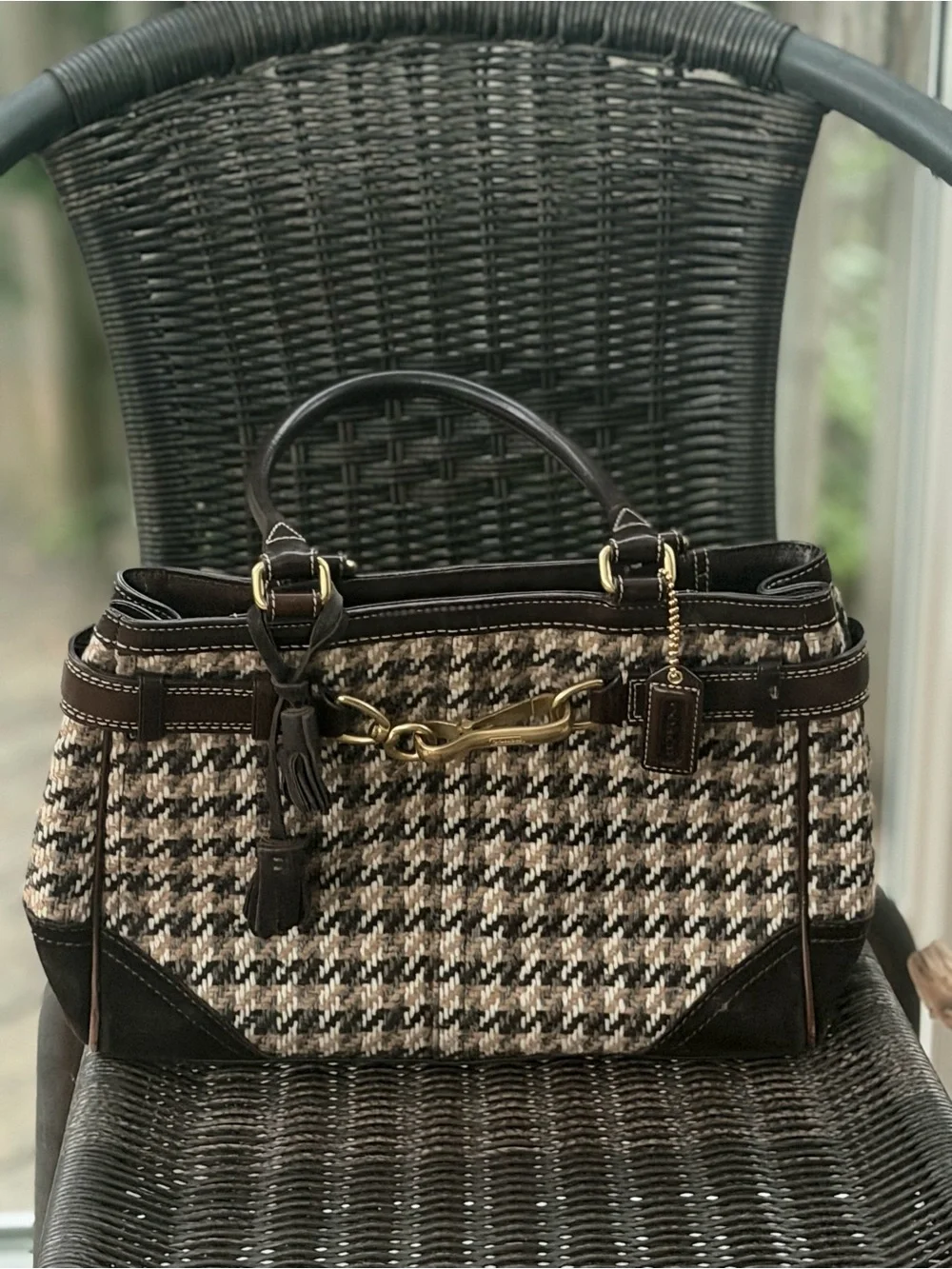 Coach satchel woven